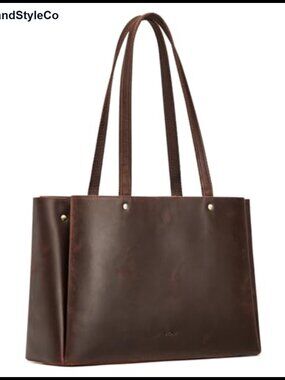 Genuine Leather Tote Bag for Women Large Work Shoulder Handbag